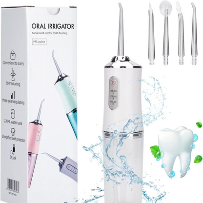 🦷💧 HydroSmile™ – Irrigador Oral Recargable con Boquillas Intercambiables