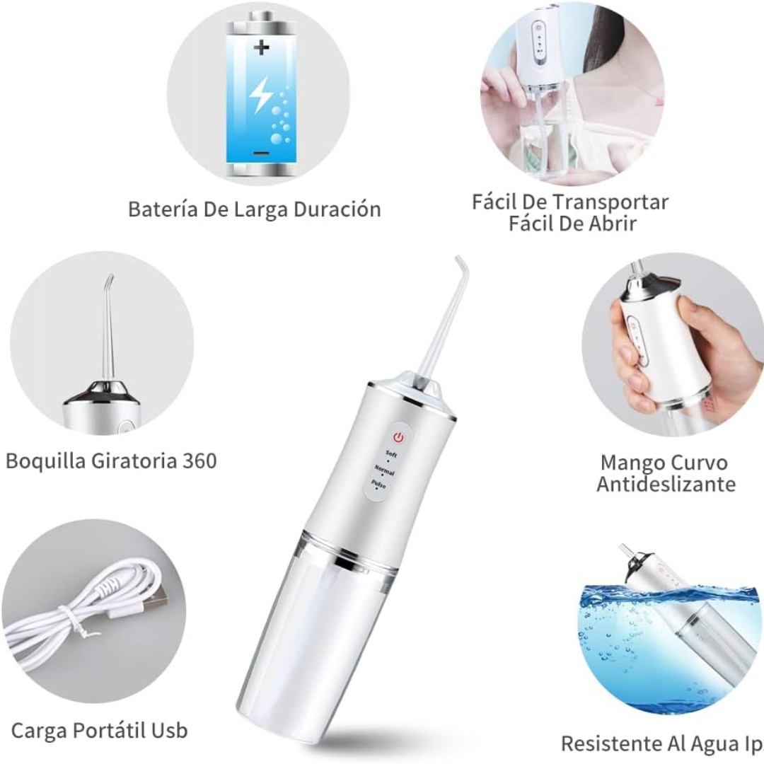 🦷💧 HydroSmile™ – Irrigador Oral Recargable con Boquillas Intercambiables