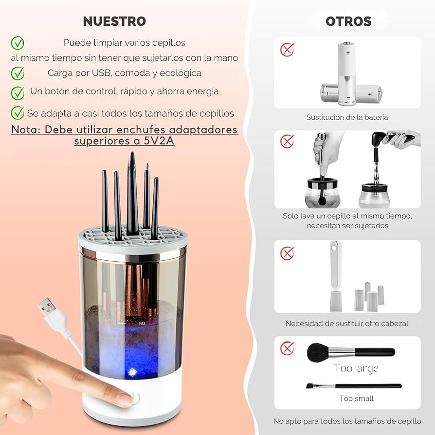 PureBrush™ – Limpiador Automático de Brochas de Maquillaje – ¡Stock Limitado!